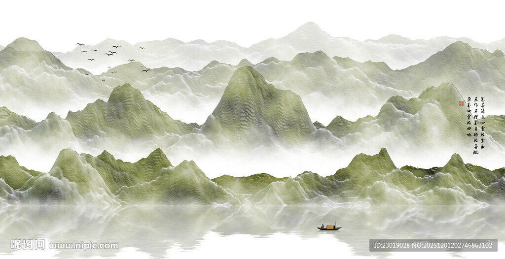 意境水墨山水画