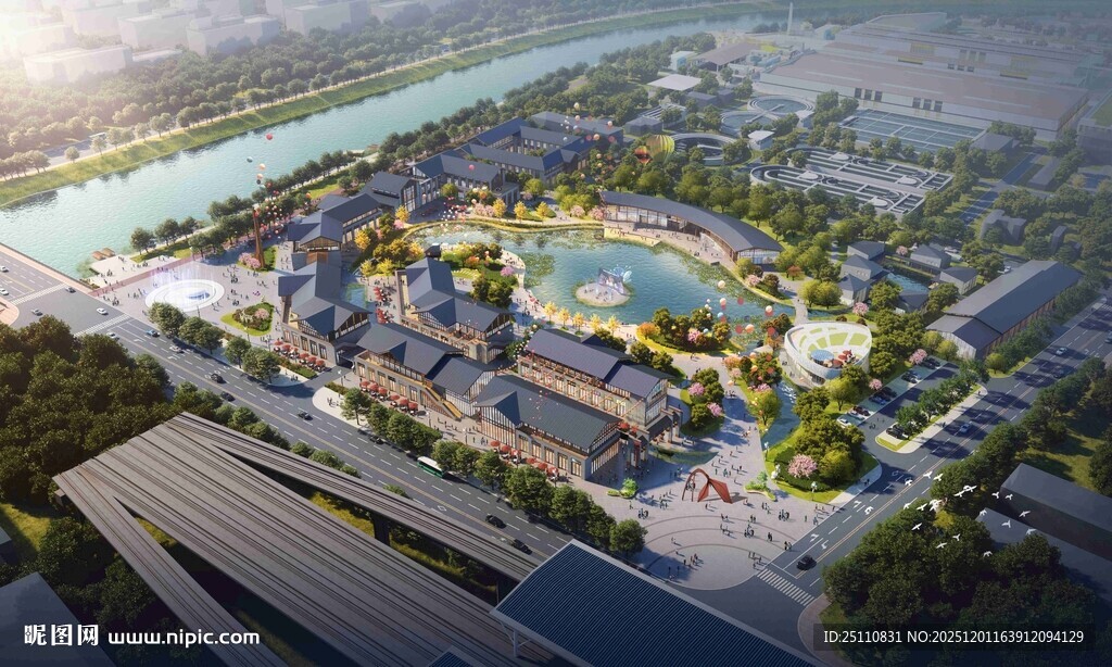 城市景观中的圆形建筑规划