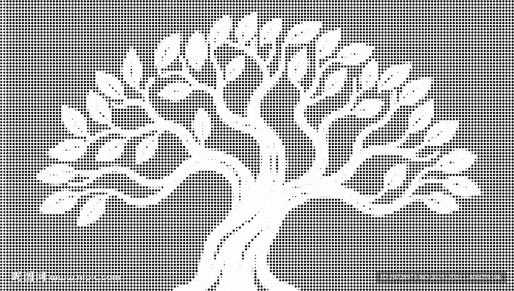 圆点大树镂空隔断