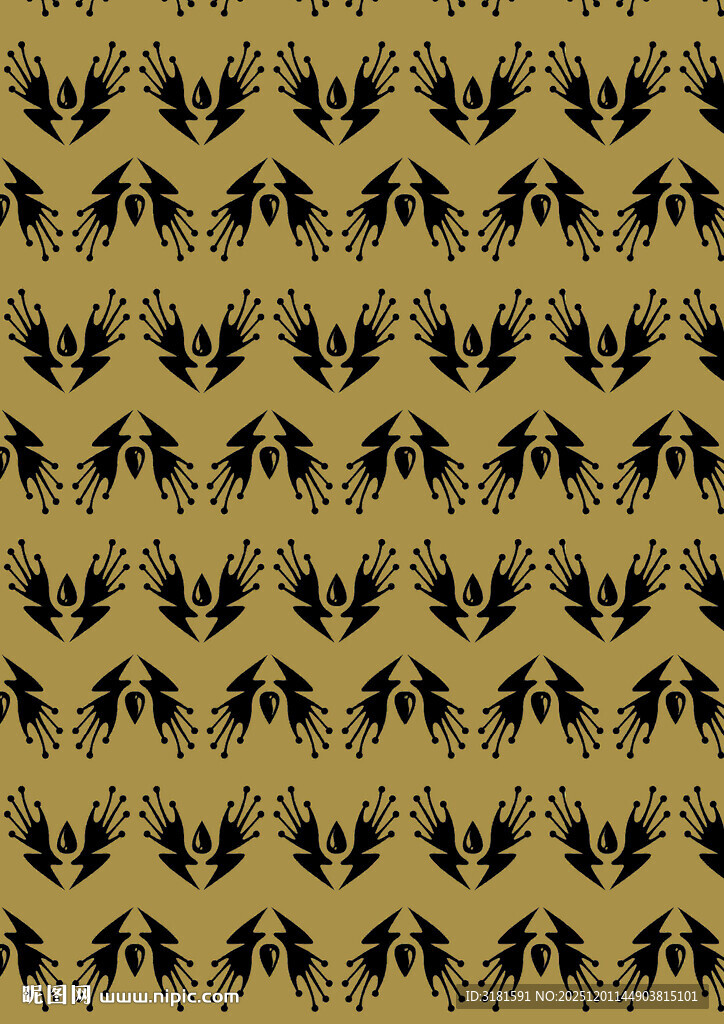 金色底黑色花纹图案背景