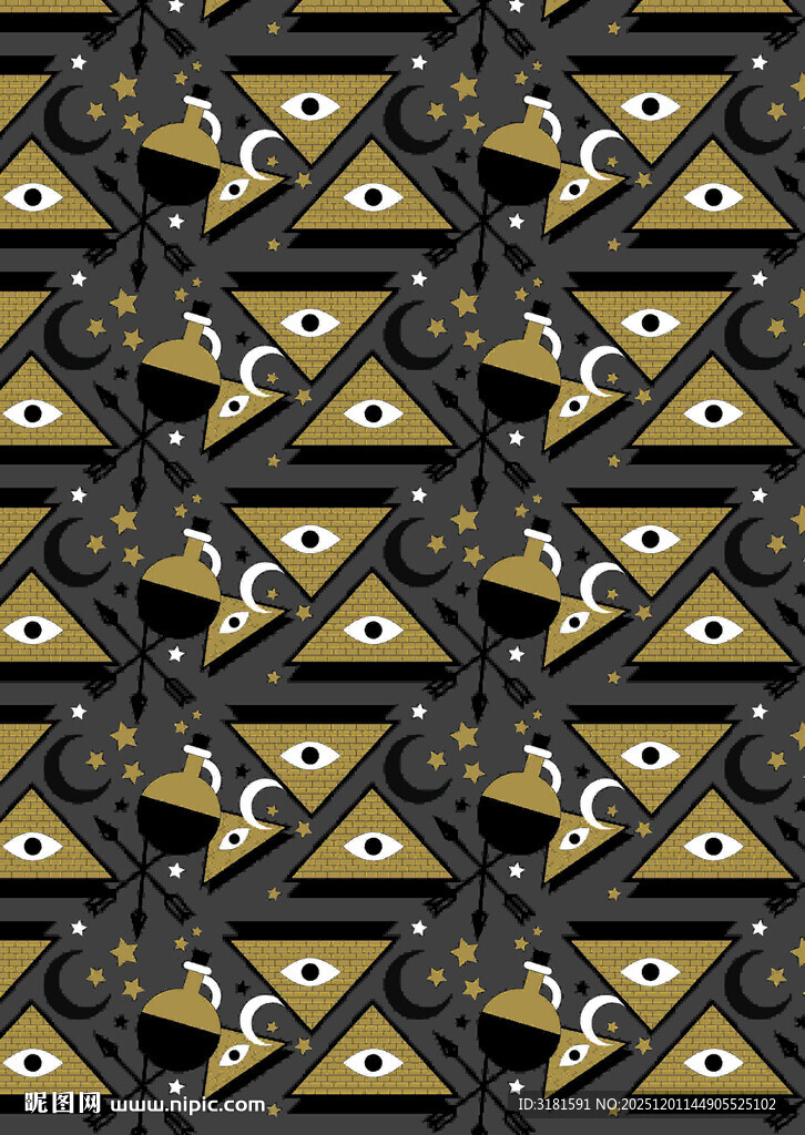 神秘三角眼睛图案背景