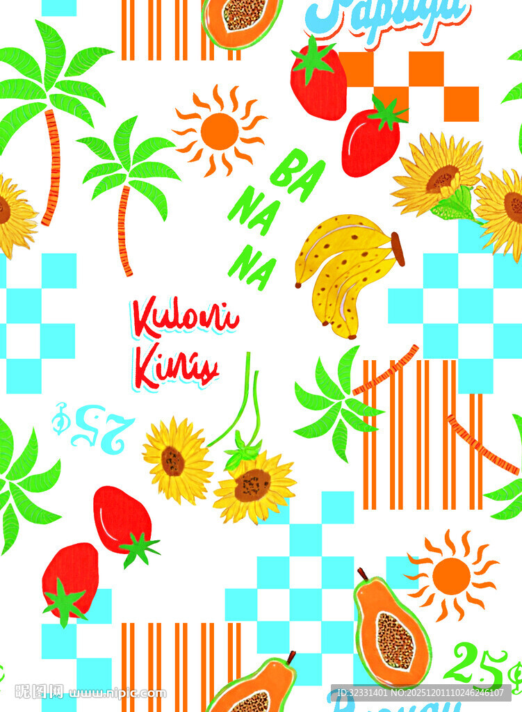 夏日热带风情图案设计