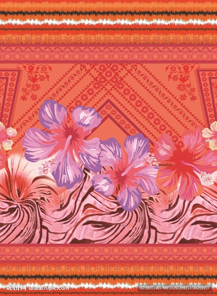 中式花卉纹样精美图案