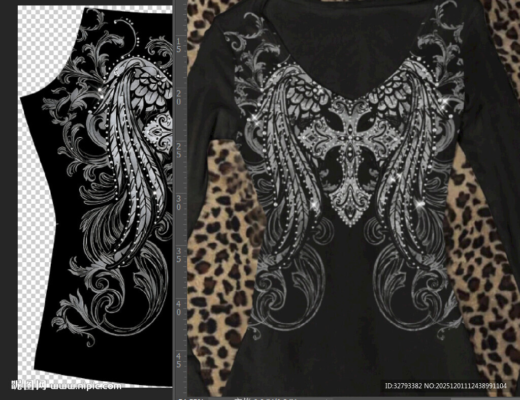 个性豹纹骷髅图案背心