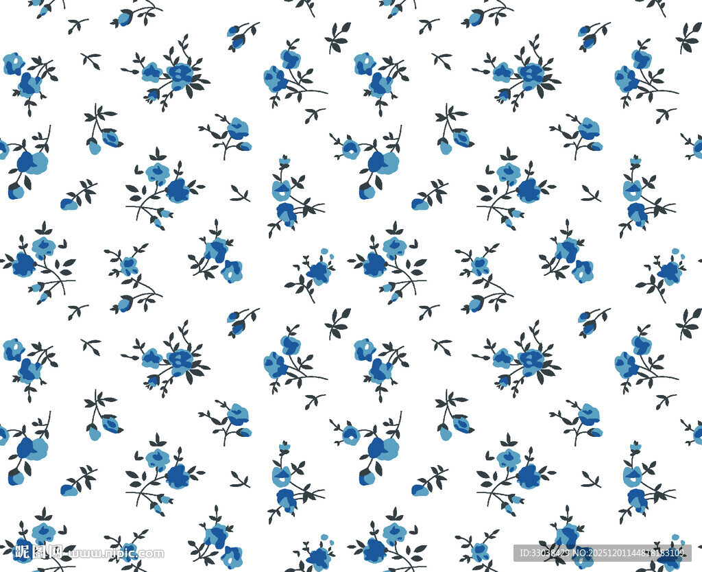蓝白花卉图案背景