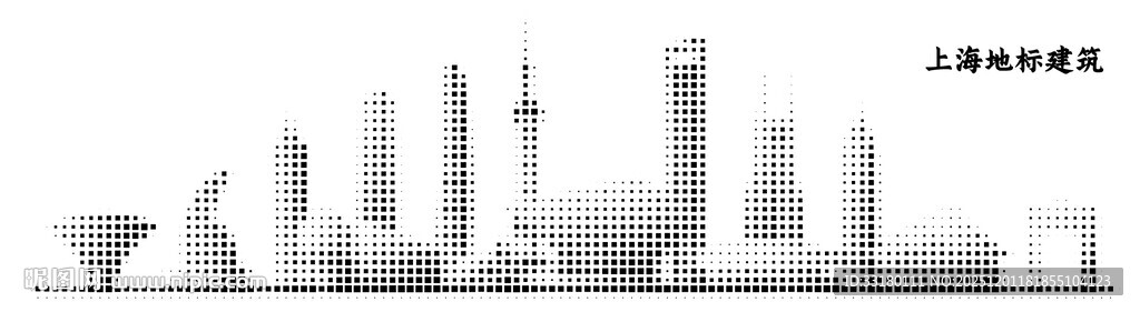 上海城市剪影点状图