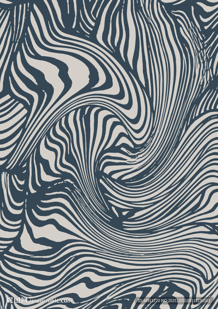 蓝白波浪纹理图案