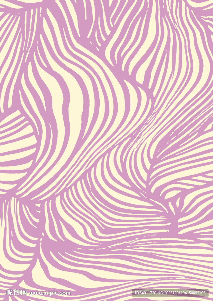 淡紫色波浪线条抽象图案