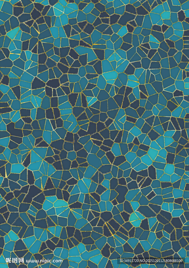 蓝绿色马赛克纹理图案