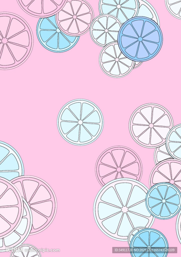 粉色背景多彩圆形图案