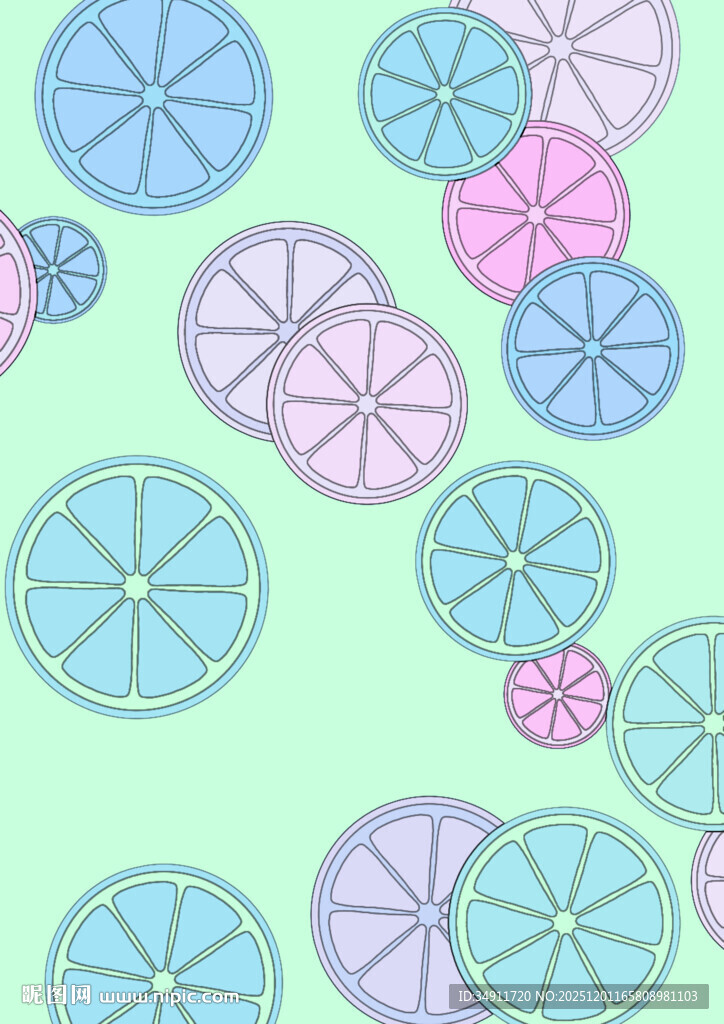 清新多彩圆形图案背景