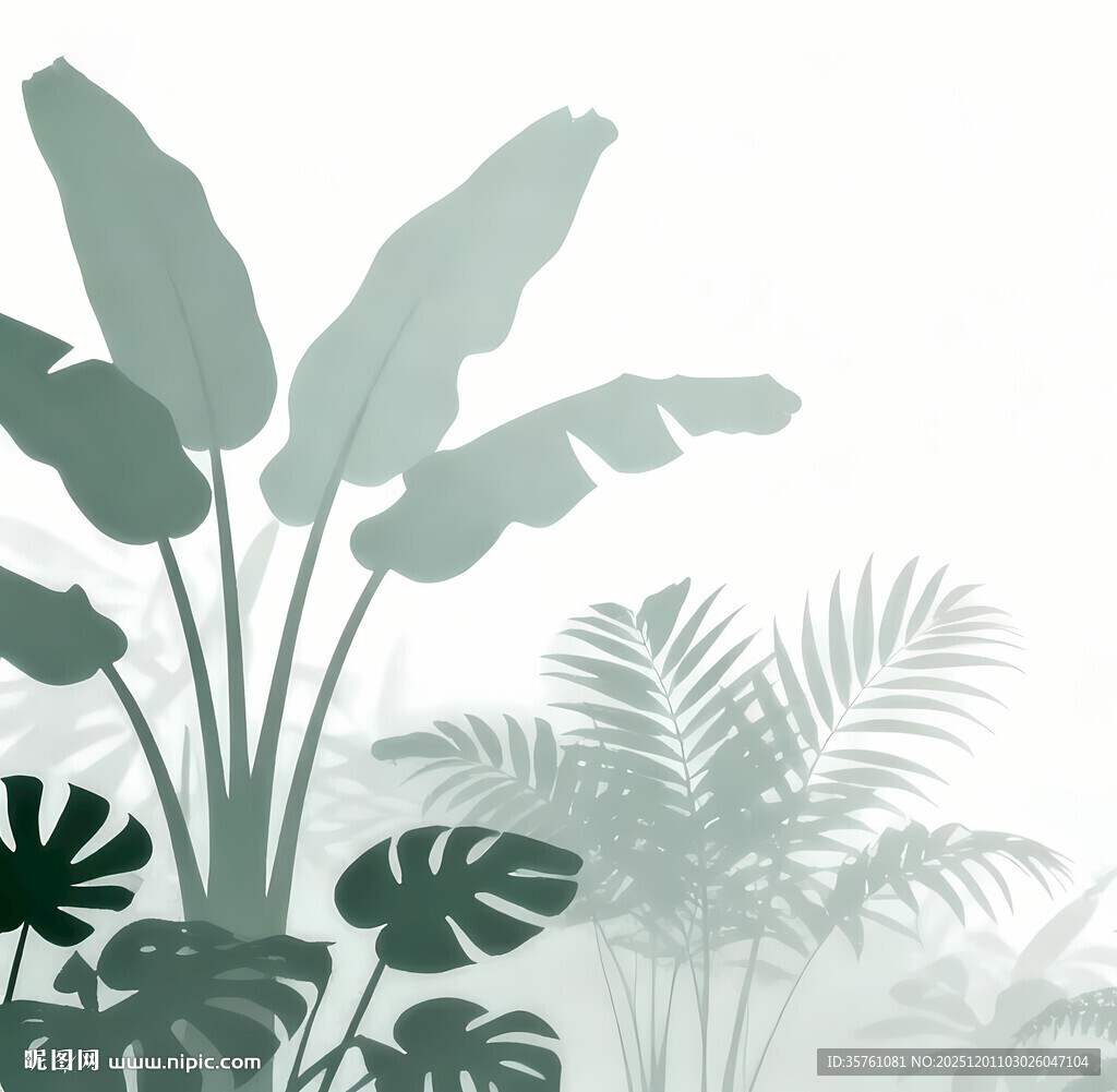 雾气磨砂膜效果绿植贴图