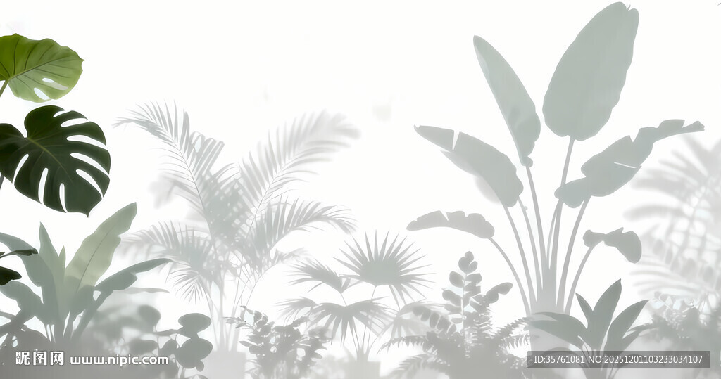 雾气磨砂膜效果绿植贴图