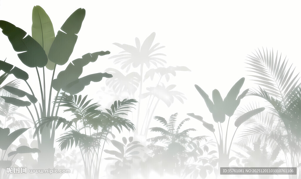 雾气磨砂膜效果绿植贴图