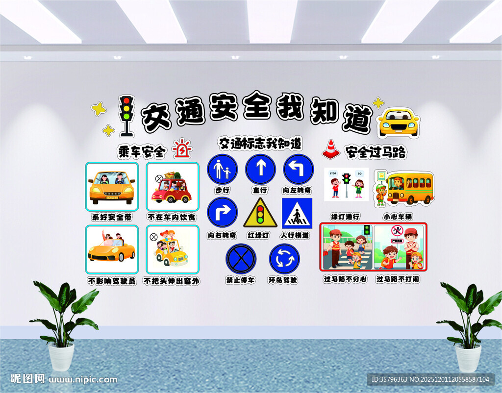 交通安全知识墙展示