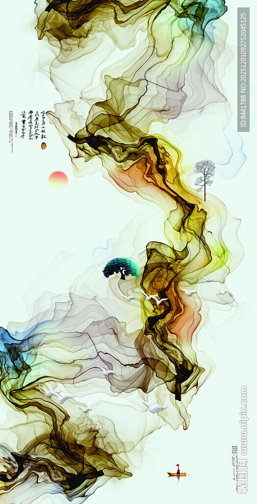 水墨抽象灵动艺术画面