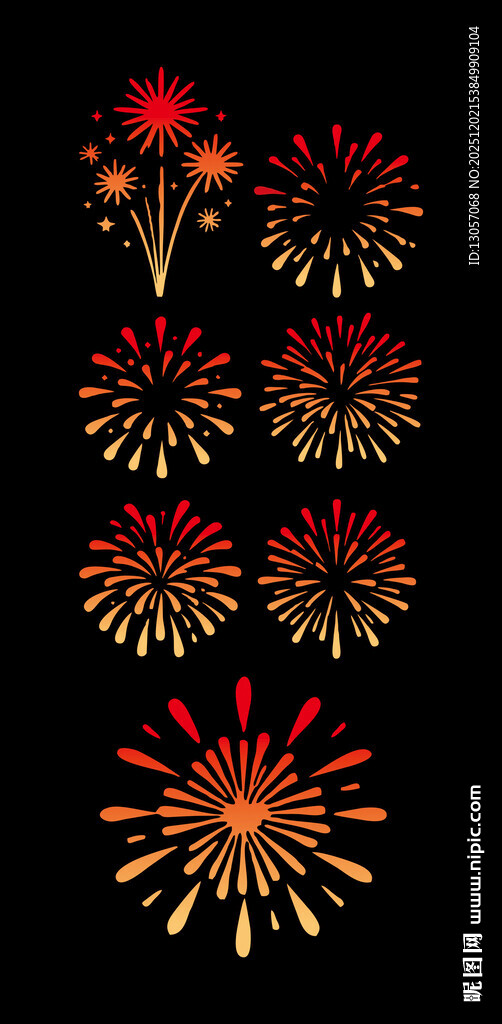 绚丽多彩烟花图案集合