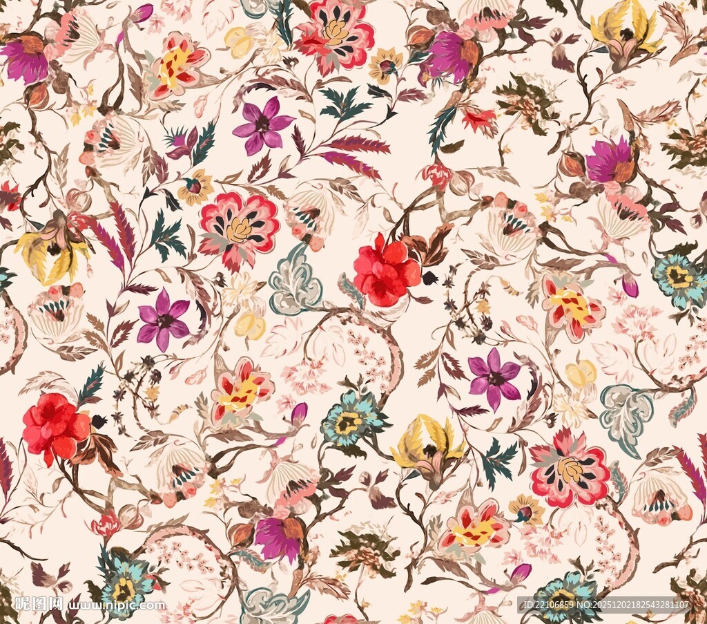 花卉图案背景纹理