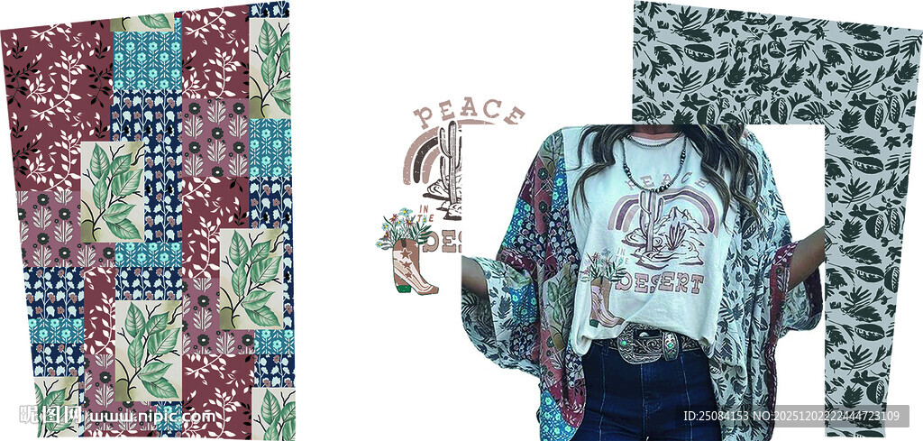 多彩拼接风特色上衣展示