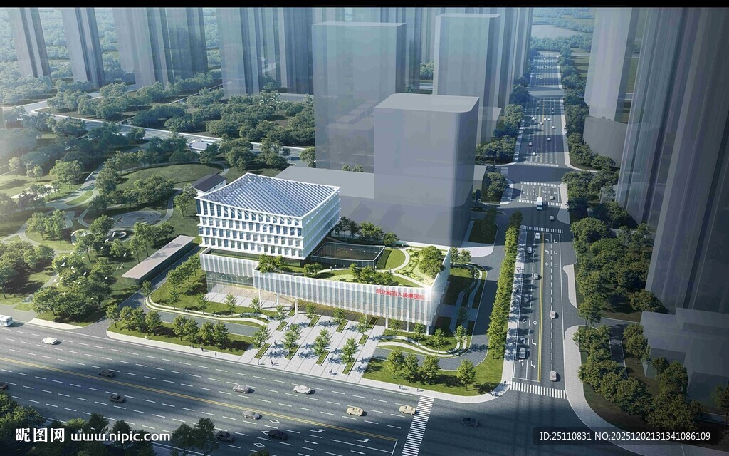 城市现代建筑景观俯瞰图