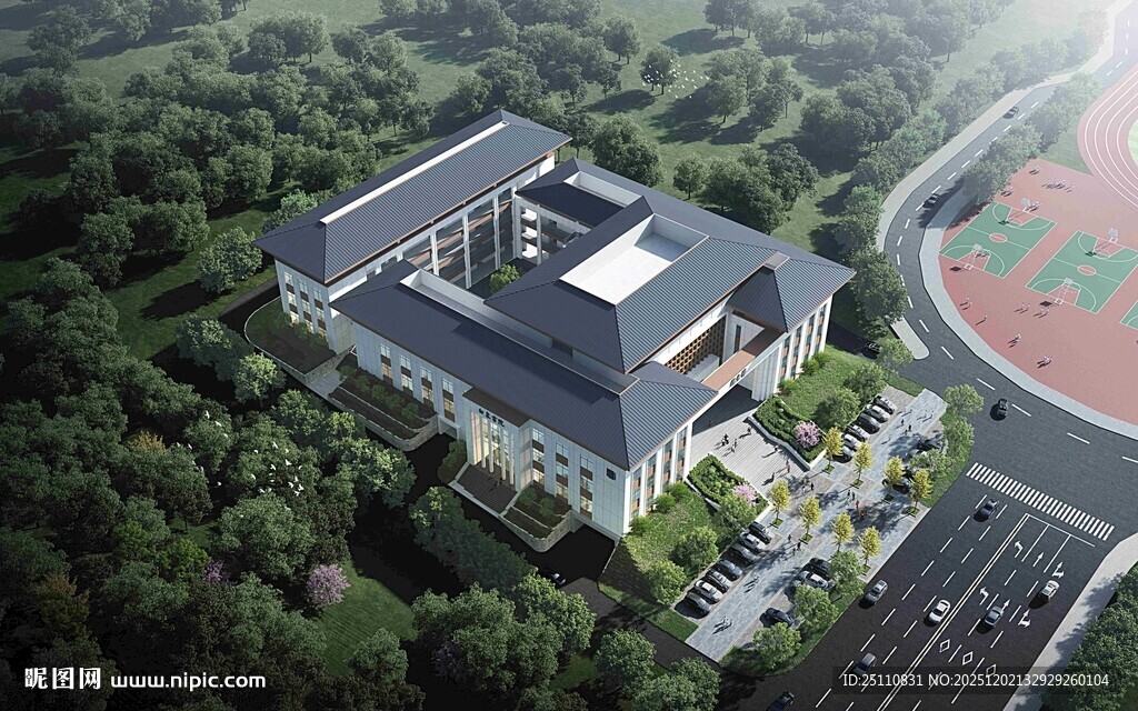 现代建筑鸟瞰图