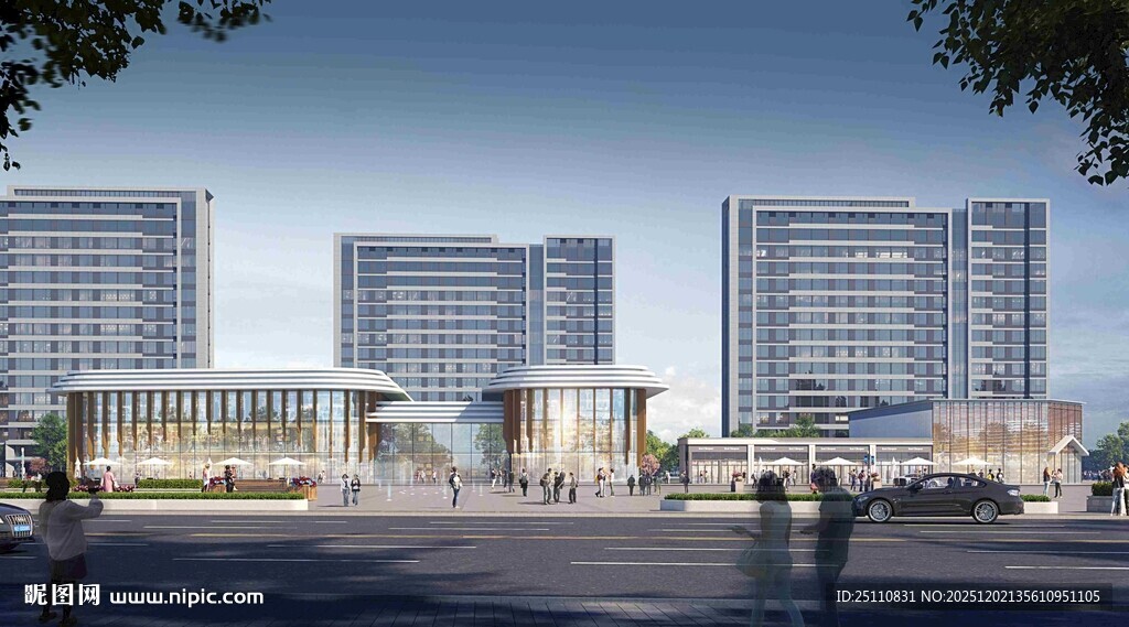 现代城市建筑群景观