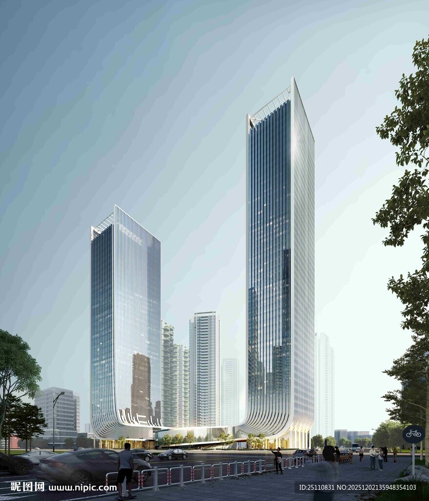 现代都市摩天大楼景观