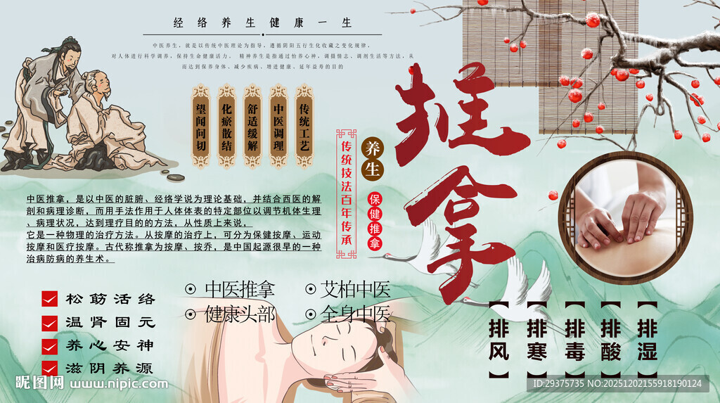 中医推拿背景墙