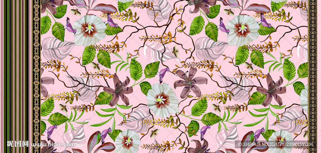 花卉图案布料纹理设计