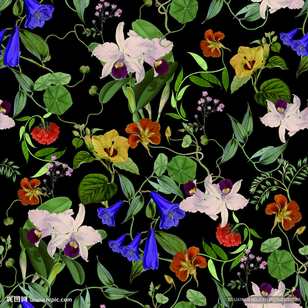 多彩花卉图案自然之美