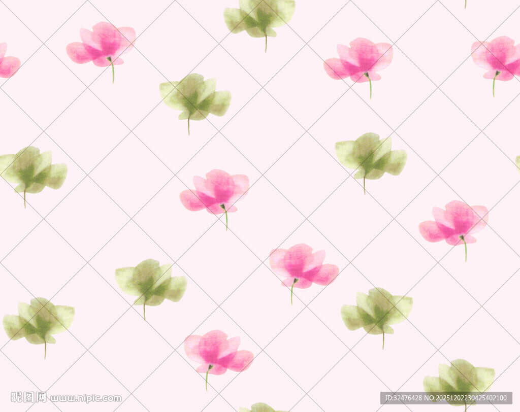 粉色花朵几何图案背景