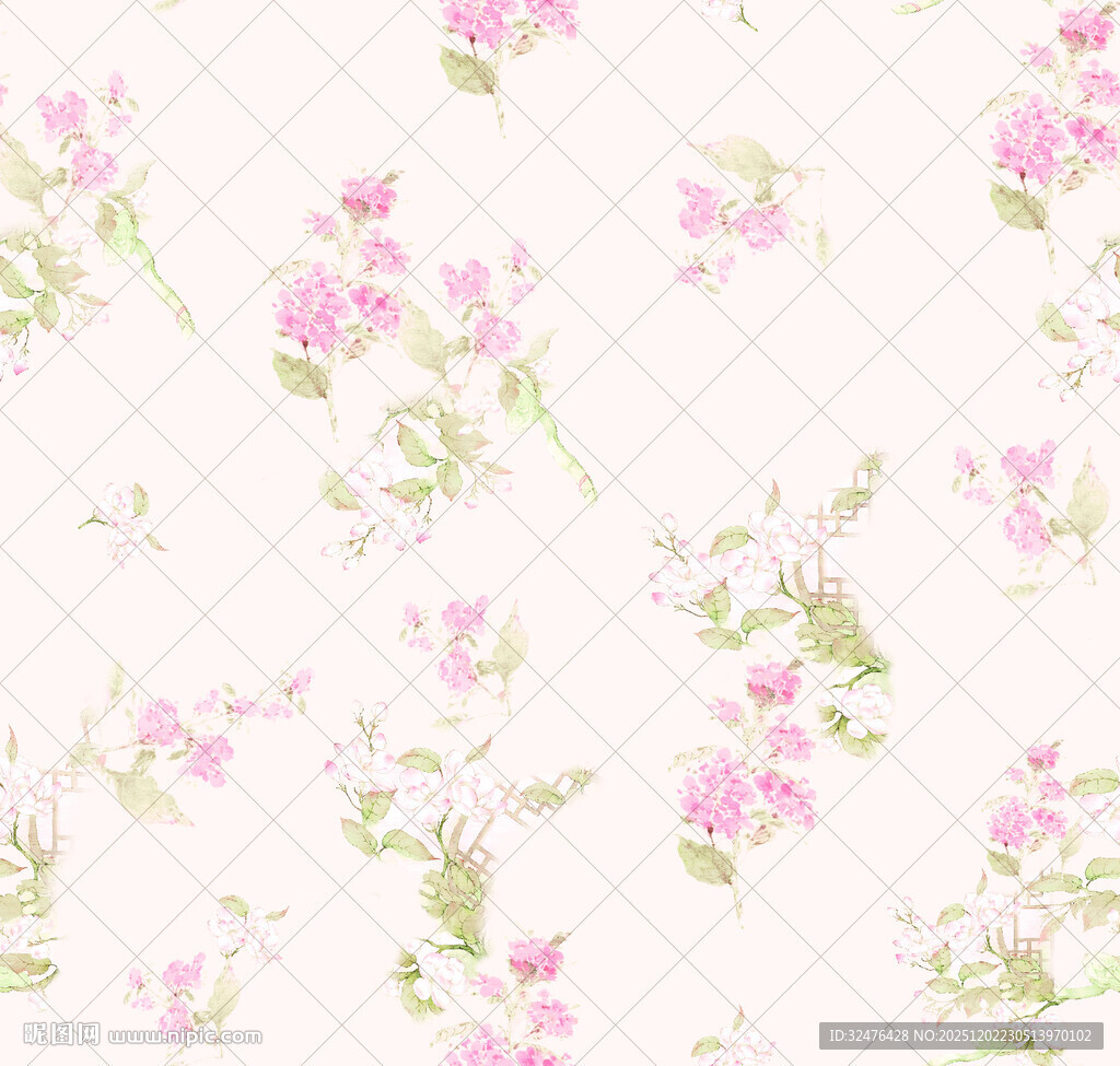 粉色花卉图案背景纹理