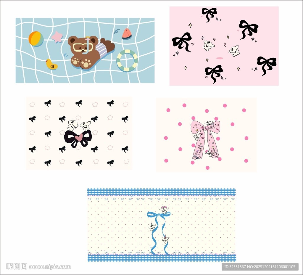 可爱动物图案设计素材