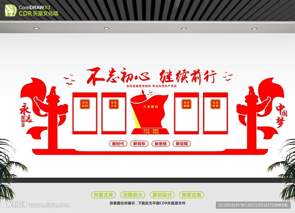 不忘初心主题文化墙