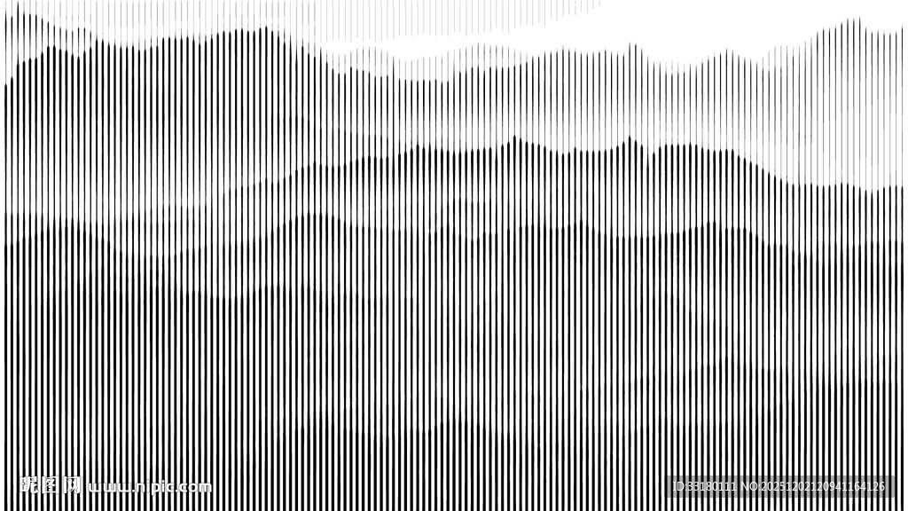 抽象线条山水画