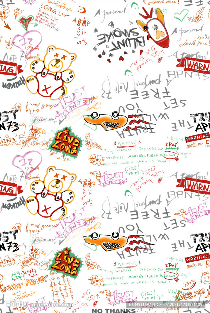 可爱卡通图案背景素材