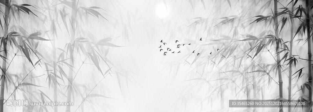 中式水墨竹子