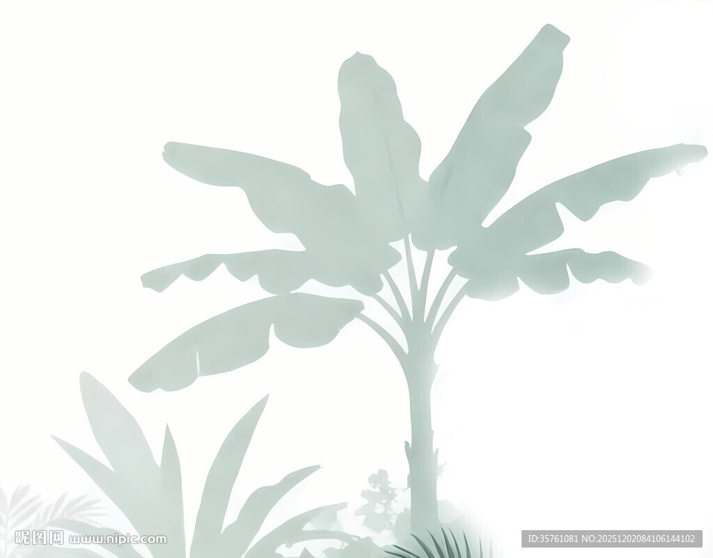 雾气磨砂膜效果绿植贴图