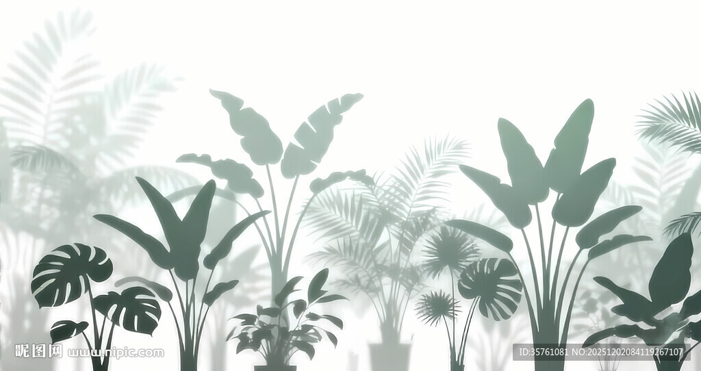 雾气磨砂膜效果绿植贴图