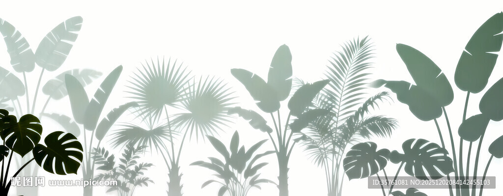 雾气磨砂膜效果绿植贴图