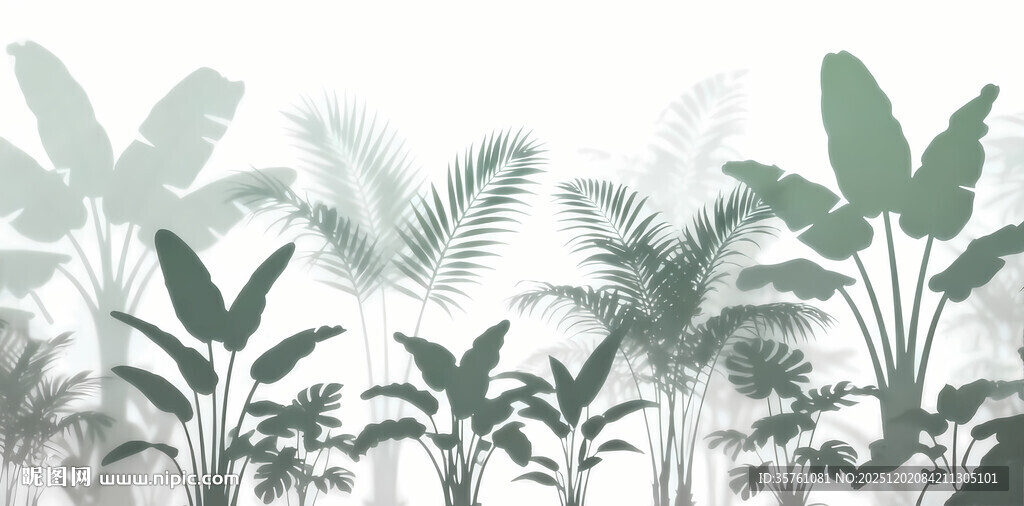 雾气磨砂膜效果绿植贴图