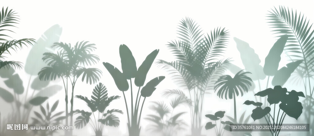 雾气磨砂膜效果绿植贴图