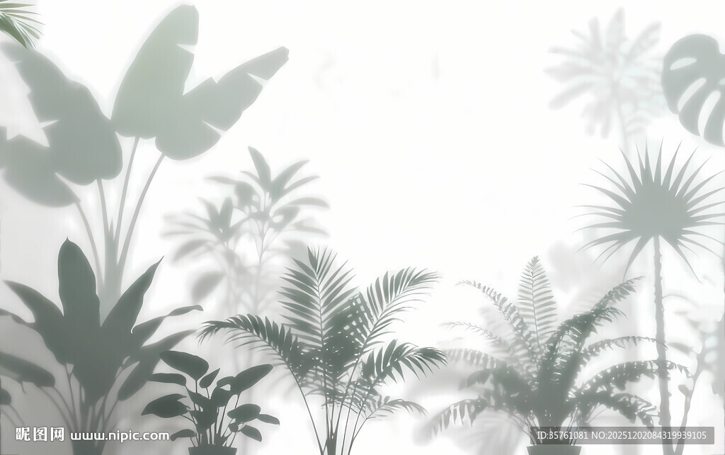 雾气磨砂膜效果绿植贴图