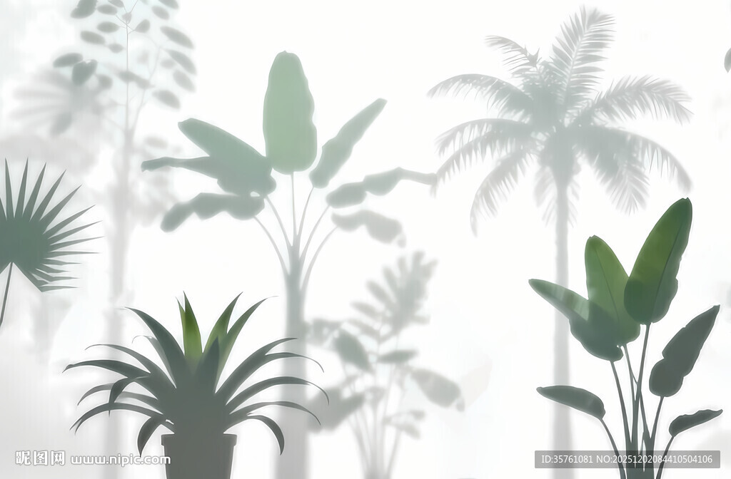 雾气磨砂膜效果绿植贴图