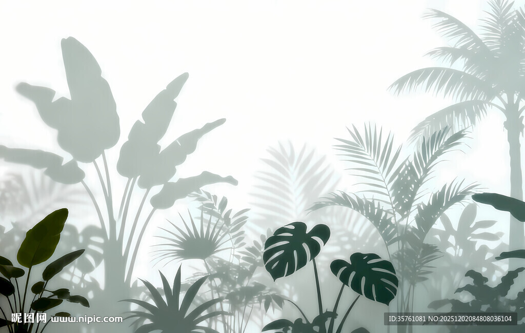 雾气磨砂膜效果绿植贴图