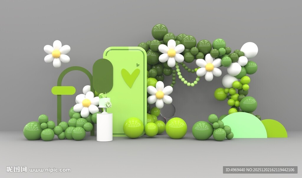 生日气球美陈su模型