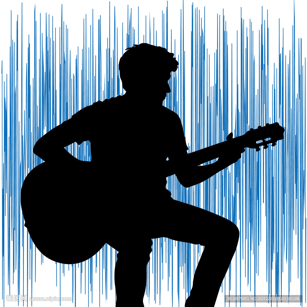 吉他演奏者剪影