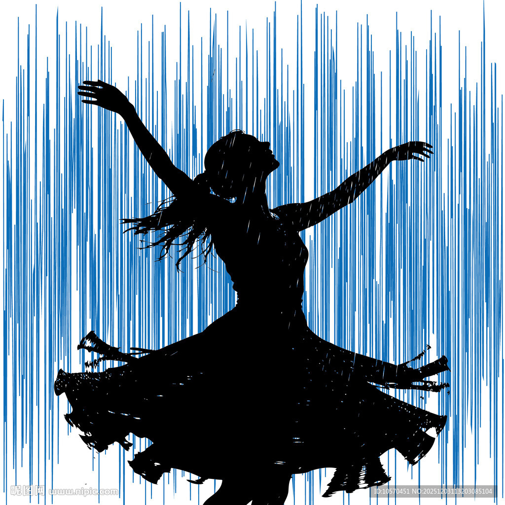 舞动的黑色剪影