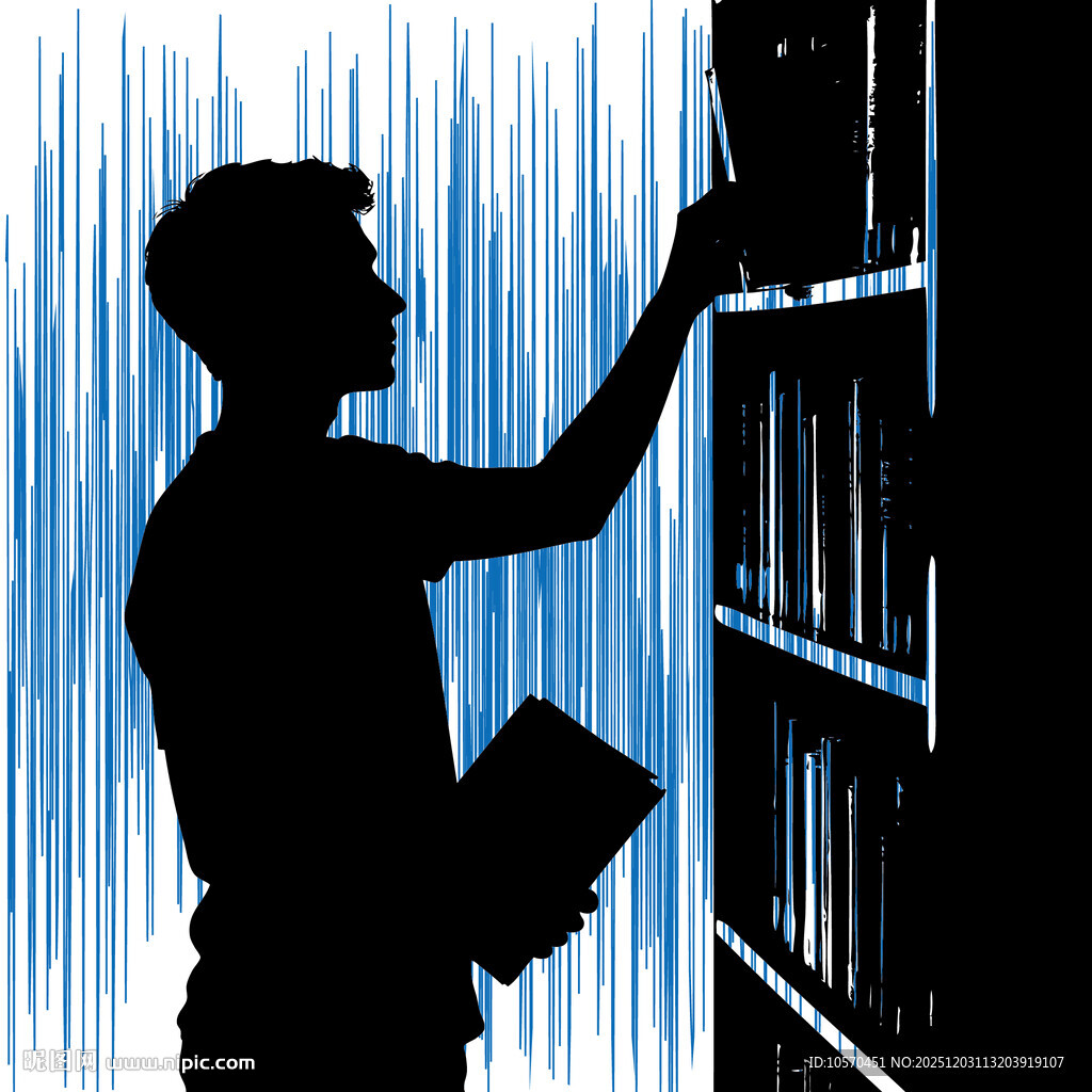 男子图书馆取书剪影