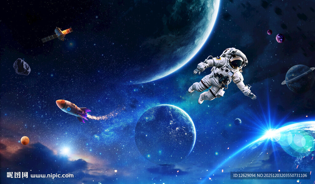 银河星球外太空宇宙卫星背景